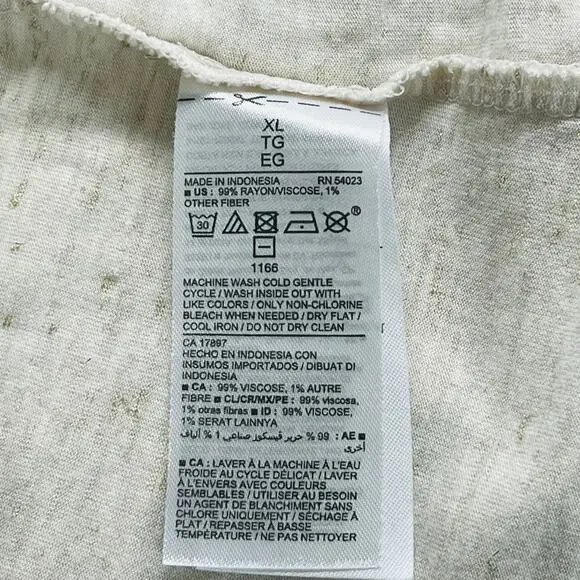 Old Navy Rayon Oatmeal Short Sleeve Glitter Top Womens XL Shirt - Picture 5 of 8